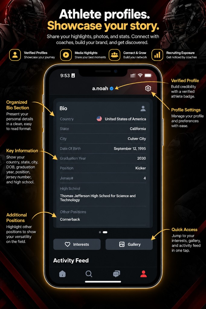 DynastyU athlete profile bio and story details